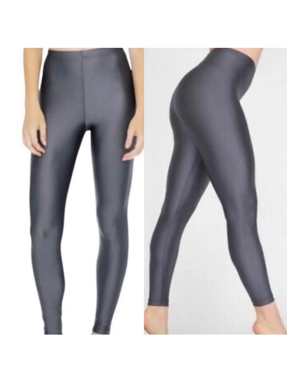 Vintage American apparel grey nylon leggings size small #106